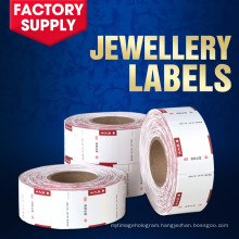 jewellery barcode sticker labels pvc clear sticker roll label